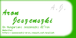 aron jeszenszki business card